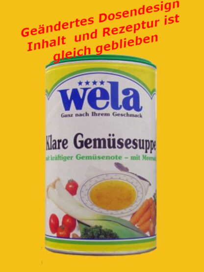 Klare Gemüsesuppe mit kräftiger Gemüsenote und Meersalz gekörnt 1/2 Dose