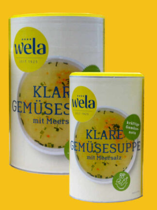 Klare Gemüsesuppe mit kräftiger Gemüsenote und Meersalz gekörnt