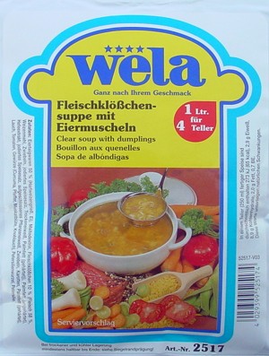 Fleischklößchensuppe mit Eiermuscheln