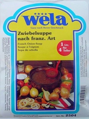 Zwiebelsuppe nach französischer Art.