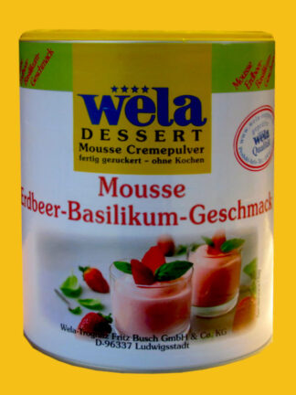 Mousse Erdbeer-Basilikum-Geschmack