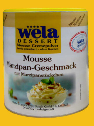 Mousse Marzipan-Geschmack mit Marzipanstückchen