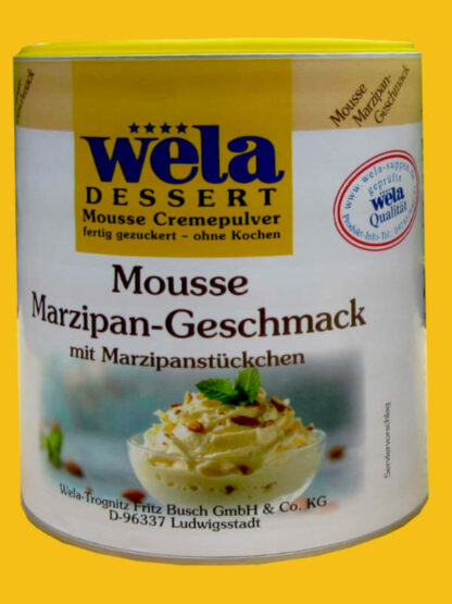 Mousse Marzipan-Geschmack mit Marzipanstückchen